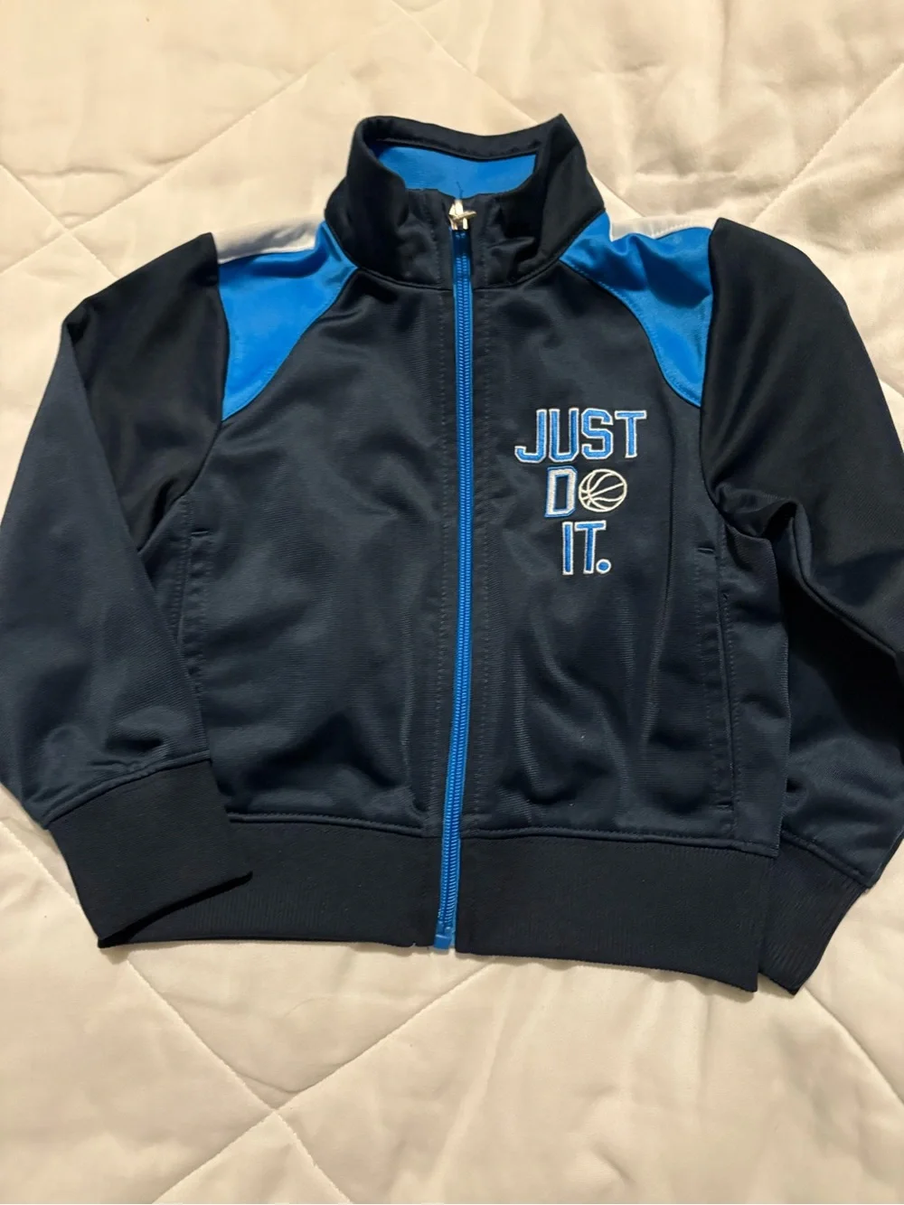Nike Kids Black and Blue 'Just Do It' Track Jacket & Pants Set - Picture 2 of 7